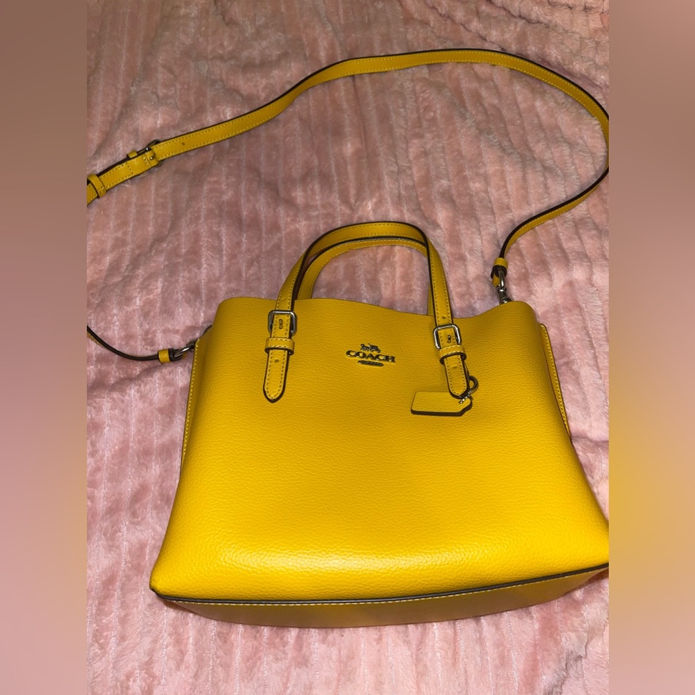 Small crossbody Coach bag. Lightly used, pebble and silver details